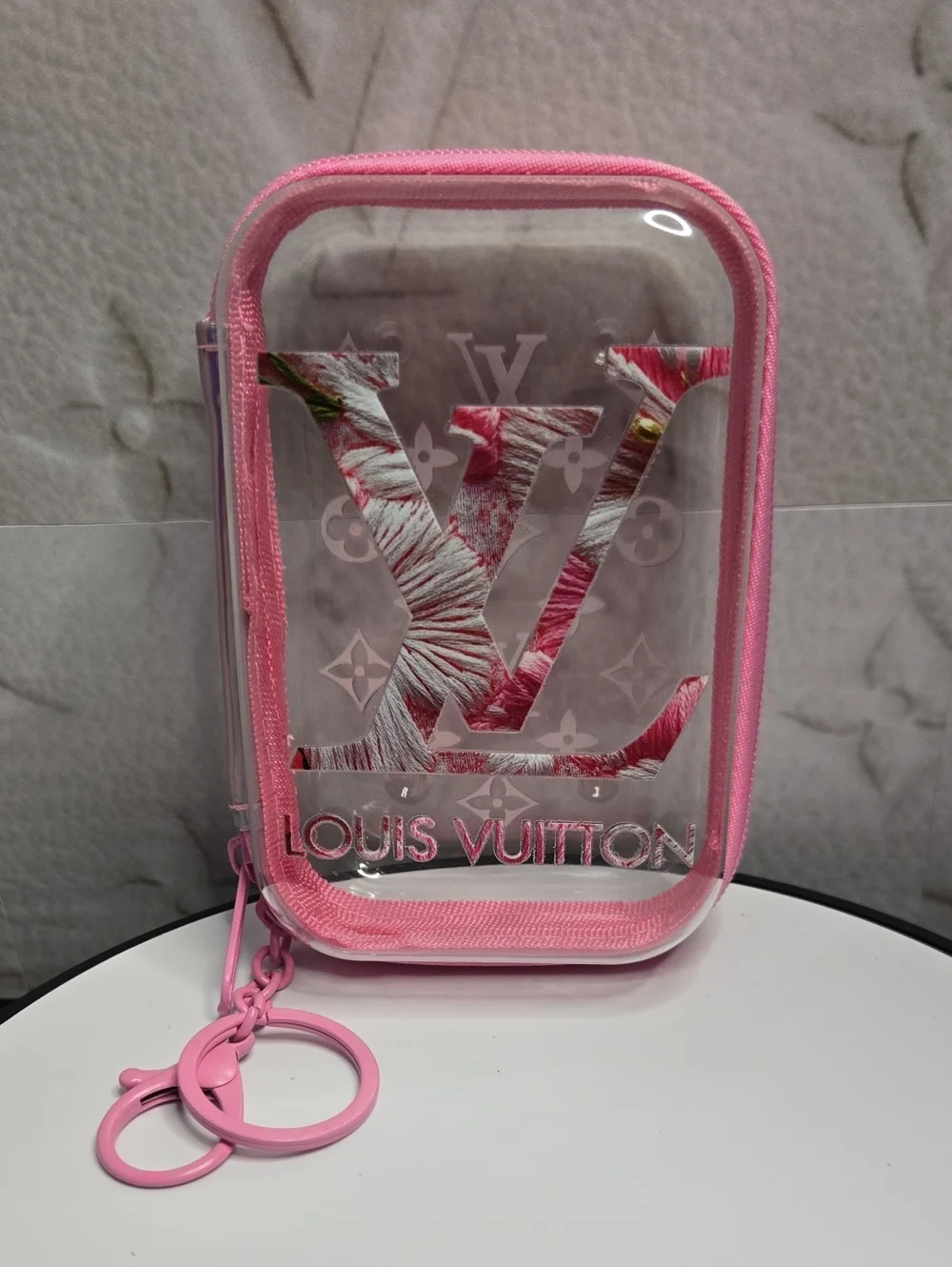 Lux Pink  Clear Key Pouch